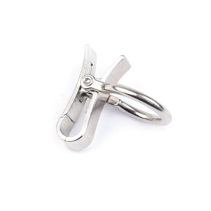 40mm Imitation Rhodium Pinch Clasp with Loop