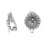 19mm Round Ornate Clip On Earrings with Loop from the Global Collection - Rhodium Plated (1 Pair)