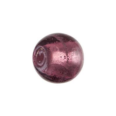12mm Amethyst Foil Round Glass Beads (5 Pieces)