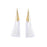 52mm Cream Tassel with Shiny Gold Cap (1 Pair)