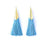 52mm Denim Blue Tassel with Shiny Gold Cap (1 Pair)