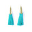 52mm Teal Tassel with Shiny Gold Cap (1 Pair)