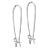 35mm Silver Kidney with Clear Rhinestone Ear Wire (1 Pair)