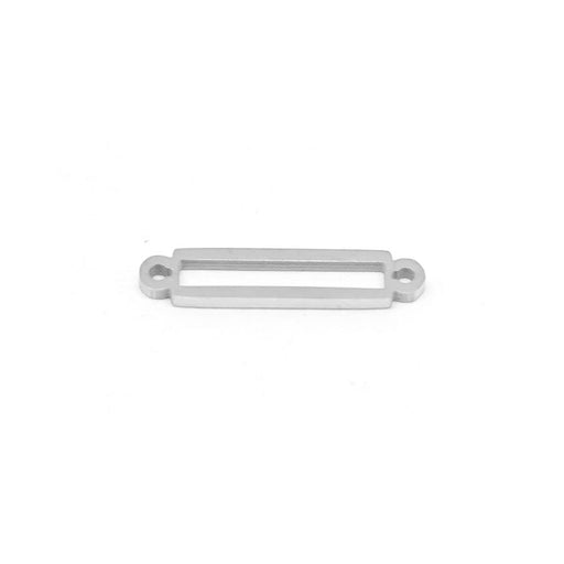 Silver-Plated Stainless Steel Beadable Rectangular Link