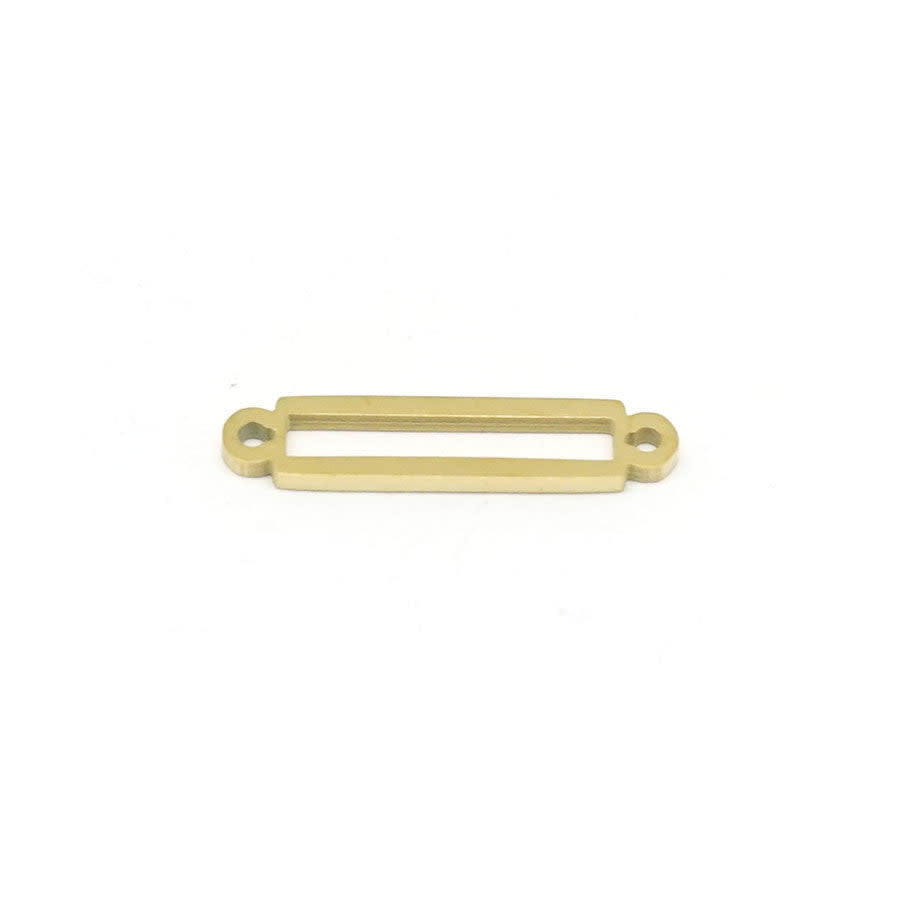 Gold-Plated Stainless Steel Beadable Rectangular Link