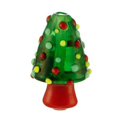 20mm Christmas Tree with Ornaments Glass Lampwork Bead (3 Pieces)