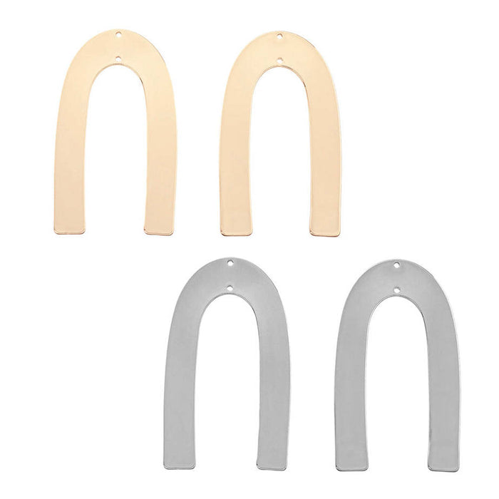 50x29mm Elongated Arched Components from the Chic Collection - Silver Plated (1 Pair)