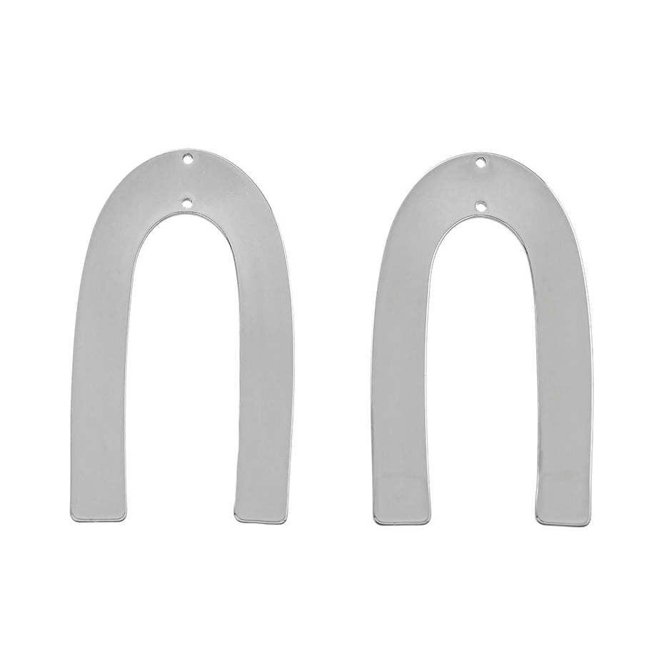 50x29mm Elongated Arched Components from the Chic Collection - Silver Plated (1 Pair)