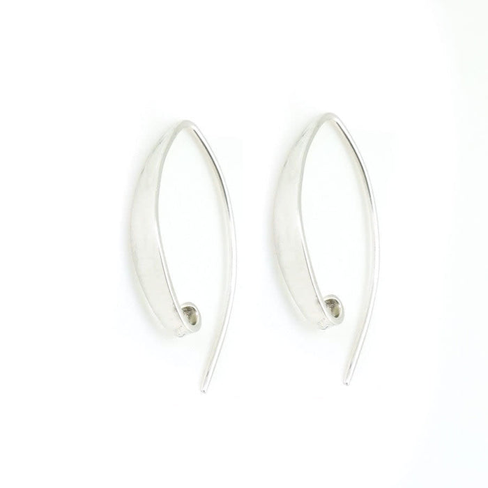 27mm Sterling Silver Long Smooth Ear Wire with Hidden Loop by Nina Designs (1 Pair)