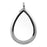 40mm Teardrop Silver Stainless Steel Glass Locket