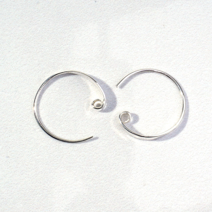 20mm Sterling Silver Hoop with Hammered Front by Nina Designs (1 Pair)