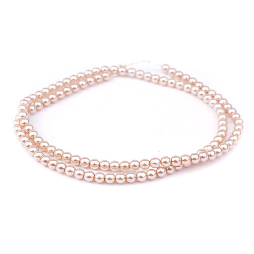 4mm Pink Rose Pearl Coated Czech Glass Pearls Strand