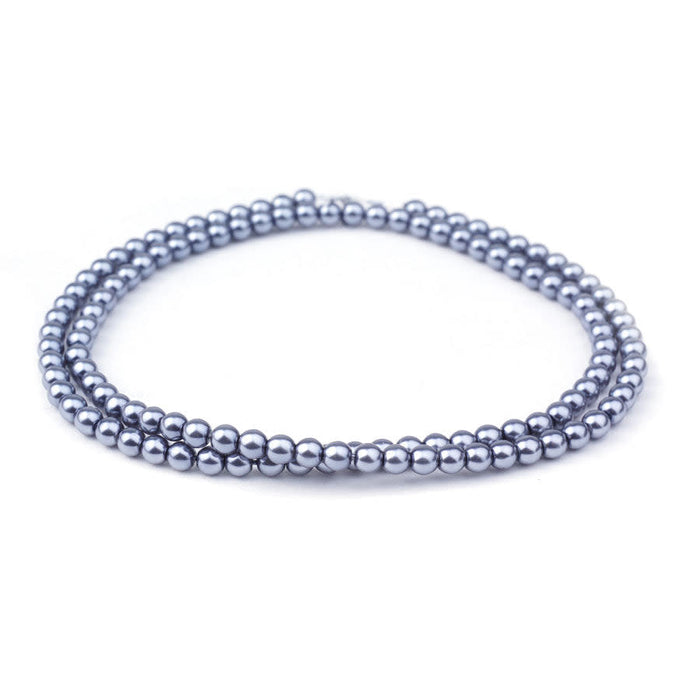 4mm Storm Pearl Coated Czech Glass Pearls Strand