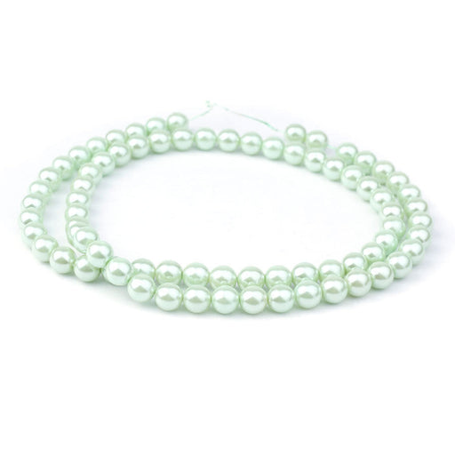 8mm Mint Pearl Coated Czech Glass Pearls Strand