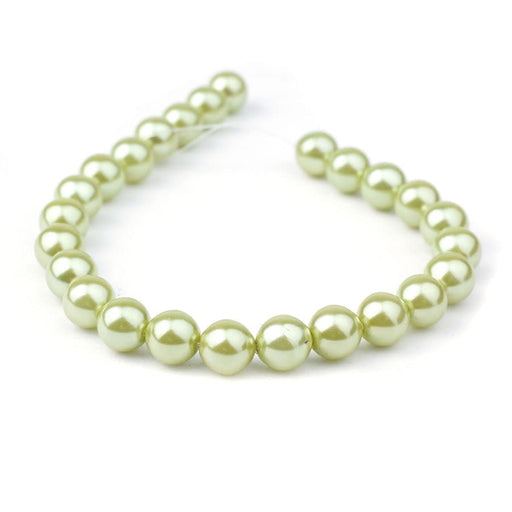 8mm Olive Pearl Coated Czech Glass Pearls Strand