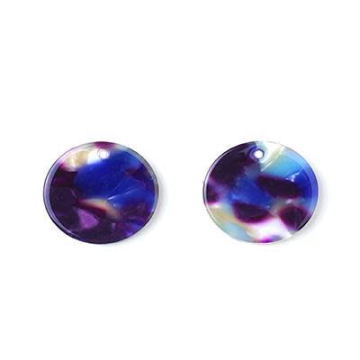 18mm Multi Pastel Acetate Coin Charm (1 Pair)