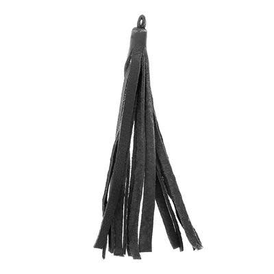 8cm Small Black Nappa Leather Tassel