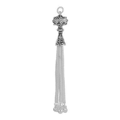 3 Inch Rhodium Plated Fancy Tassel