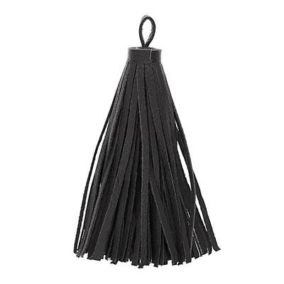 8.5cm Large Black Nappa Leather Tassel