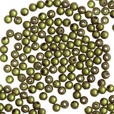4mm Olive Green Miracle Bead (25 Pieces)