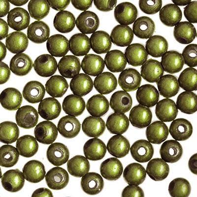 6mm Olive Green Miracle Bead (25 Pieces)