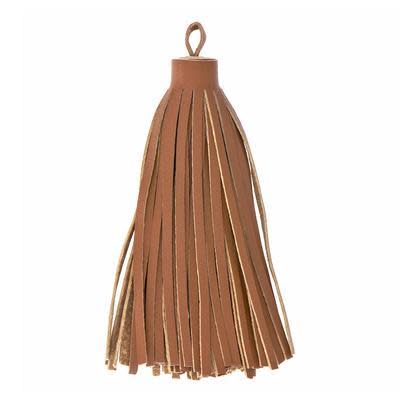 8.5cm Large Saddle Brown Nappa Leather Tassel