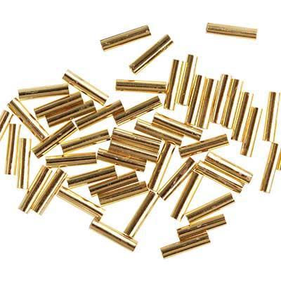 6mm Liquid Gold Straight Tube Beads (50 Pieces)