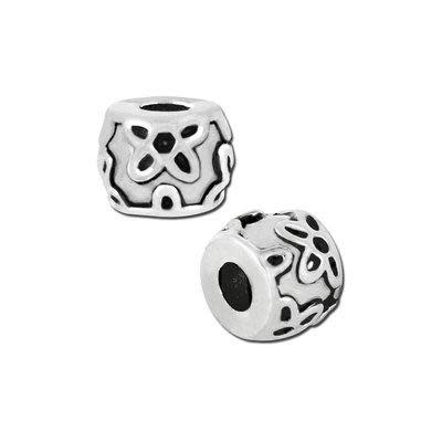 6x7mm Cut-Out Floral Barrel Bead for 2mm Leather