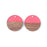 28mm Wood & Pink Berry Resin Disc Focal Piece Pendant Charm (1 Pair)