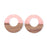 38mm Wood & Pale Pink Resin Off Center Donut Focal Piece Pendant (1 Pair)