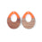 28x38mm Wood & Coral Resin Off Center Drop Focal Pieces (1 Pair)
