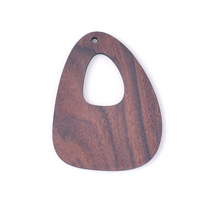 66x50mm Jumbo Pear Shaped with Cut Out Bolivian Rosewood Wood Pendant