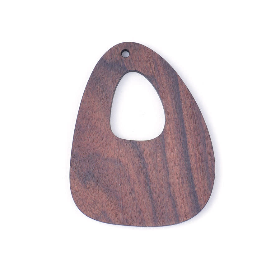 66x50mm Jumbo Pear Shaped with Cut Out Bolivian Rosewood Wood Pendant