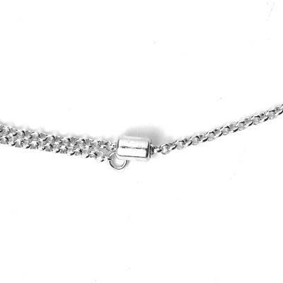Silver Plated Adjustable Rolo Chain Necklace Double Slide Clasp