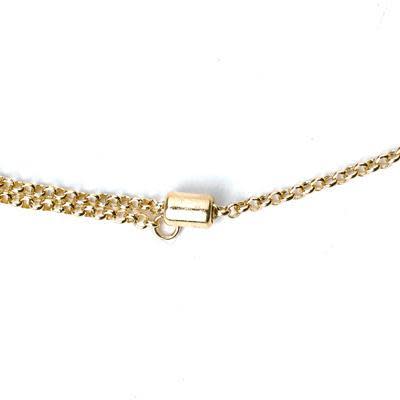 Gold Plated Adjustable Rolo Chain Necklace Double Slide Clasp