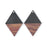 30x48mm Wood & Jet Resin Diamond Shape Focal Piece Pendant (1 Pair)