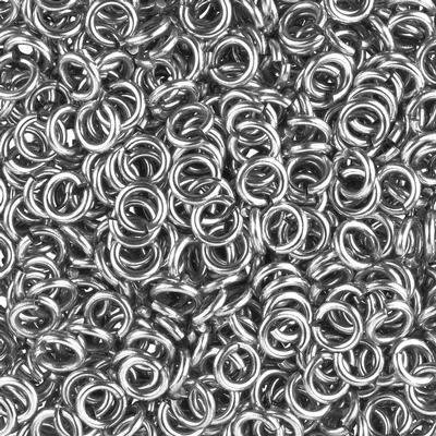 5mm Antique Silver Plated 18 Gauge Round Jump Rings (25 Pieces)