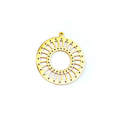 30mm Gold-Plated Stainless Steel Beadable Ring Pendant