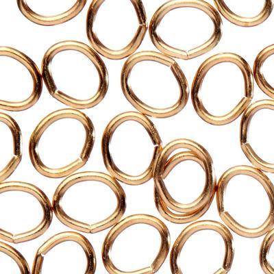 5mm Matte Gold Plated 20 Gauge Oval Jump Rings (25 Pieces)
