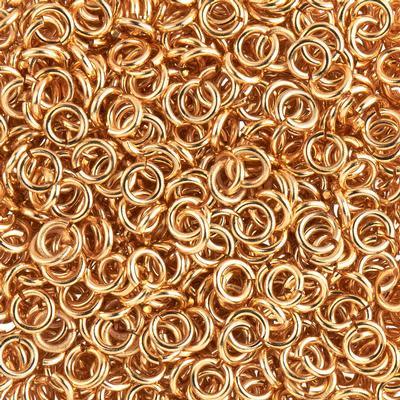 5mm Gold Plated 18 Gauge Round Jump Rings (25 Pieces)
