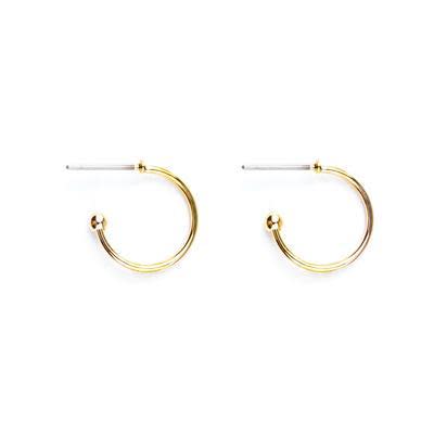 15mm Hoop Earrings with 3mm Ball in Gold Plated  from the Geo Collection (1 Pair)