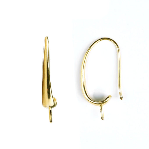 23mm Gold Hook Earrings with Half Drill Post (1 Pair)