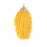 Mustard Yellow Large Capped Flat Tassel with Gold Textured Cap - 4.25 Inches Long