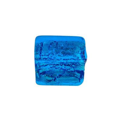 12mm Turquoise Foil Square Bead (5 Pieces)