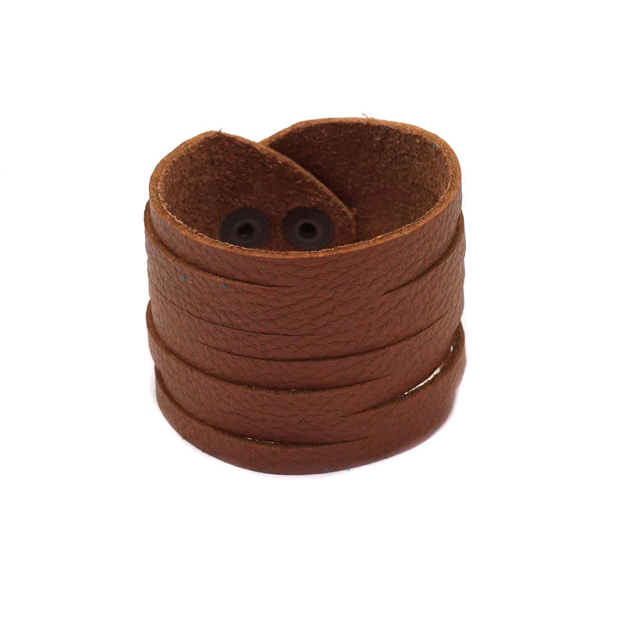 Light Rust Shredded Leather Cuff — Beadaholique