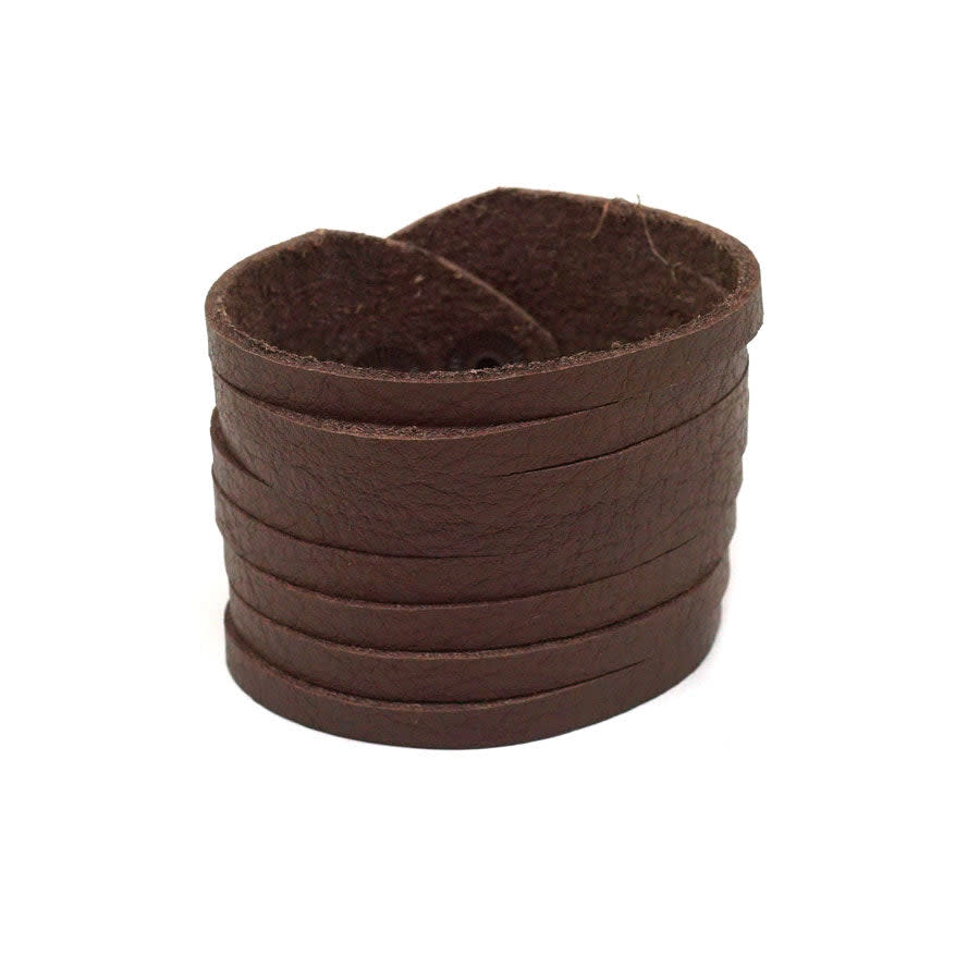 Cocoa Shredded Leather Cuff