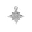 19mm Silver Plated with Clear Crystals Starburst Charm