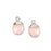 12.5mm Oval Gemstone Silver Electroplated Charm - Pink Chalcedony (1 Pair)