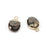 12.5mm Oval Gemstone Gold Electroplated Charm - Pyrite (1 Pair)