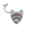 Locked Up in Love 23mm Heart Latch Clasp with Rainbow Crystals - Silver Plated